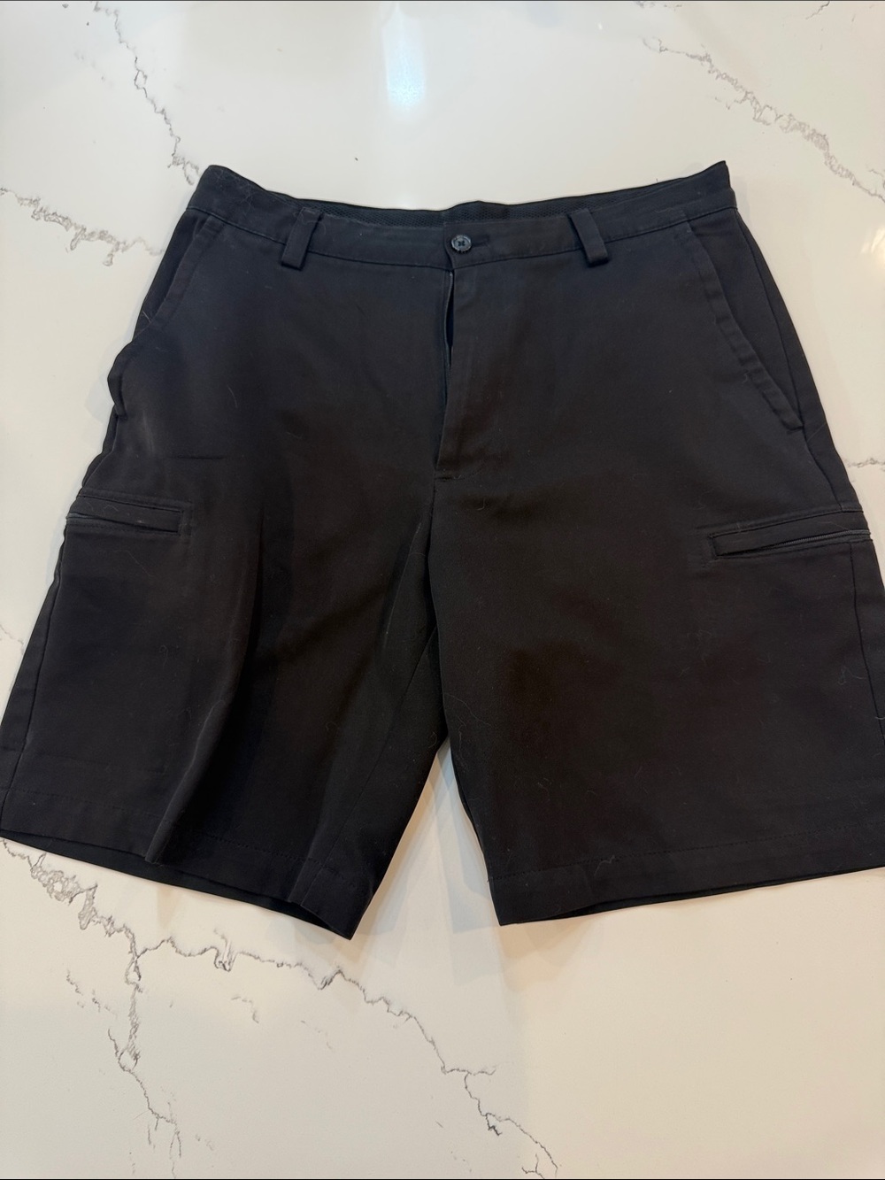 Men's Black Cargo Shorts with Slim Utility Design